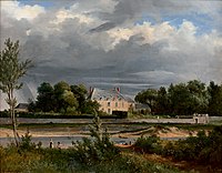Vue d'une propriété près d'une rivière (1830)