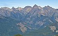 South aspect of Cheam Range. Left to rightː Knight Peak, Baby Munday Peak, Stewart Peak, The Still, Welch Peak, Foley Peak.