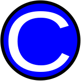 Blue circle with letter C