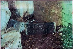 The coffin of John Wilmot, 2nd Earl of Rochester in its vault in Spelsbury church, Oxfordshire.