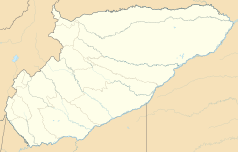 Mapa konturowa Casanare, po lewej znajduje się punkt z opisem „Yopal”