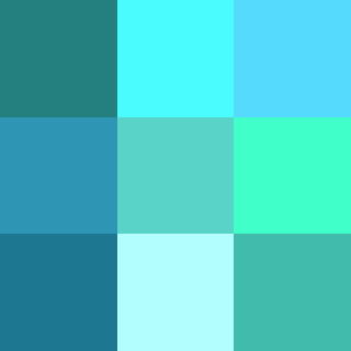 Shades of cyan