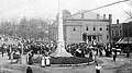 An old image of Downtown Lenoir during Commencement Day, dated April 4th of 1913. In the background, you can see the old domed Caldwell County Courthouse which was encapsulated into a larger building in 1929. In the middle of the image, you can see the Caldwell County Confederate monument, which was erected in June 3rd, 1910.