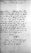 Copy of the death sentence pronounced on Alexander Pearce Copy of the death sentence pronounced on Alexander Pearce - 1824.jpg