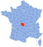 Posizion del dipartiment Creuse in de la Francia