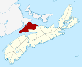 Location of Cumberland County, Nova Scotia