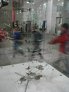 Crick and Watson DNA model built in 1953, was reconstructed largely from its original pieces in 1973 and donated to the National Science Museum in London. DNA Model Crick-Watson.jpg