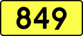 English: Sign of DW 849 with oficial font Drogowskaz and adequate dimensions.