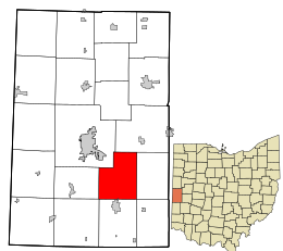 Lokasi di Darke County dan negara bagian Ohio