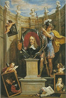 Modello for the frontispiece for the Theatrum Pictorium, by Teniers David Teniers the Younger - modello for Theatrum Pictorium 1673.jpg