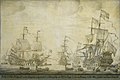 „Keturių dienų mušis. Laivų pasitarimas“ (1666, Amsterdamo valstybinis muziejus)