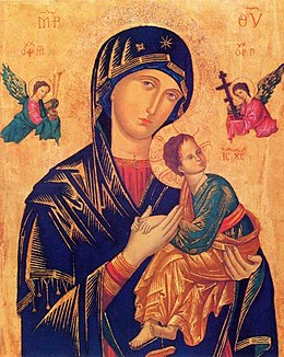 Our Lady of Perpetual Help, probably an early Cretan work of 13th or 14th century. Desprestaur.jpg