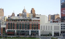 The original Opera House structure (left) and stagehouse extension along Madison Avenue Detroit operaHouse side view.jpg