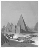 Impression der Pyramiden um 1850, nach den Berichten der Lepsius-Expedition