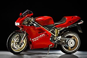 Ducati 748 with carbon fiber fenders and exhaust.