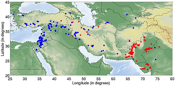 Llocs neolítics primerencs a l'Orient Pròxim i Sud d'Àsia, entre el 10.000 i 3.800 aC