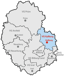 Kyllburg Communauté administrative - Carte