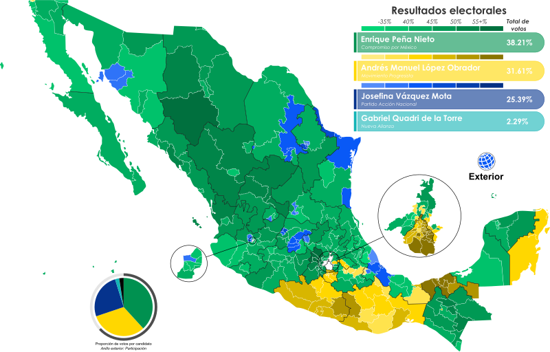 File:Elecciones presidenciales de México de 2012 por distrito federal.svg