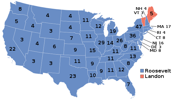 1936 electoral vote results