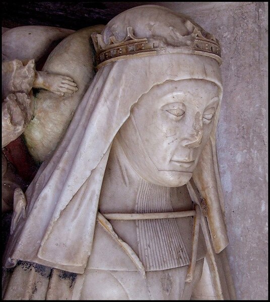 Elizabeth Plantagenet, Duchess of Suffolk, detail from her effigy in St Andrew's Church, Wingfield, Suffolk