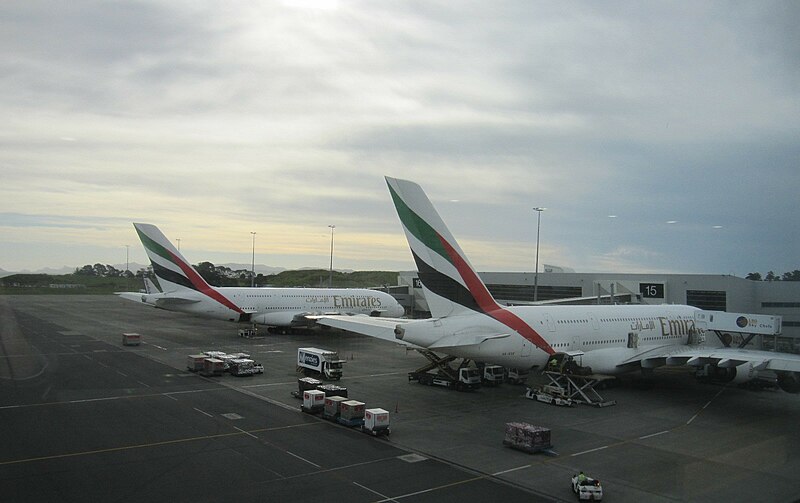 File:Emirates A380s at Auckland.JPG