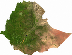 'n Nasa-satellietbeeld van Ethiopië.