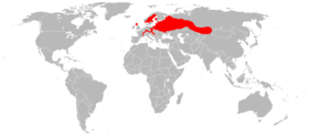 Approximate current range of the Eurasian beaver