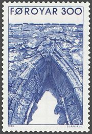 Faroe stamp 170 cathedral ruins in kirkjubour.jpg