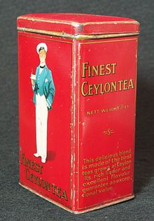 Old Ceylon tea tin Finest Ceylon Tea blik, foto 2.JPG