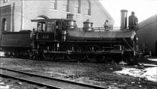 A locomotive of the Fitchburg Railroad in the mid to late 1800s. This company was absorbed by the Boston and Maine in 1900. Fitchburg Locomotive, No.212, Keene New Hampshire (4506125494).jpg