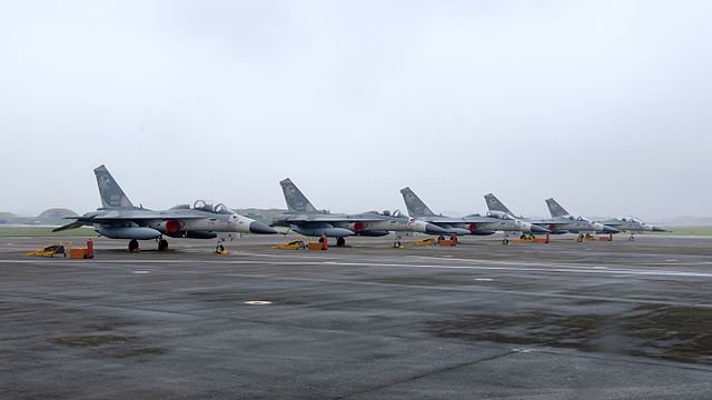Five F-CK-1s of 427th Wing Parked at Ching Chuan Kang Air Base Apron