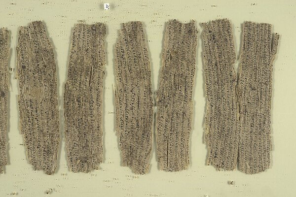 Gandhara birchbark scroll fragments (c. 1st century) from the British Library Collection