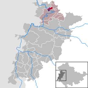Poziția Frankenroda pe harta districtului Wartburgkreis
