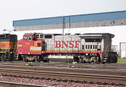 A BNSF B40-8BW in former ATSF livery. GE Dash 8-40BW BNSF 566.jpg