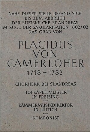 Placidus Von Camerloher: Leben, Werke, Literatur