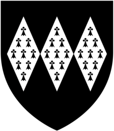 Arms of Giffard: Sable, three fusils conjoined in fesse ermine GiffardArms.PNG