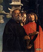 Saints Benedict, Thecla och Damian.  1497. Olja på trä.  Accademia Gallery, Venedig