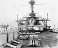 Y turret (aft) guns of HMS Hannibal.
