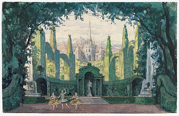 Set design for Le Pavillon d'Armide, Ballets Russes, 1909