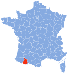 Департамент Верхні Піренеї на карті Франції