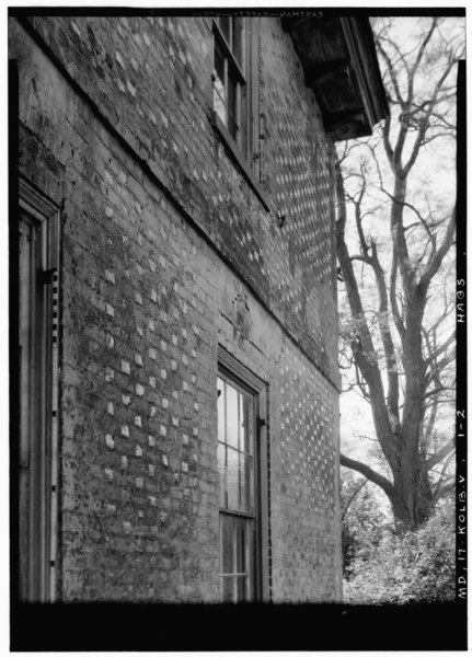 File:Historic American Buildings Survey John O. Brostrup, Photographer October 12, 1936 11-50 A. M. DETAIL OF BRICKWORK, WEST END OF NORTH WALL - Partnership, Central Avenue (State HABS MD,17-KOLB.V,1-2.tif