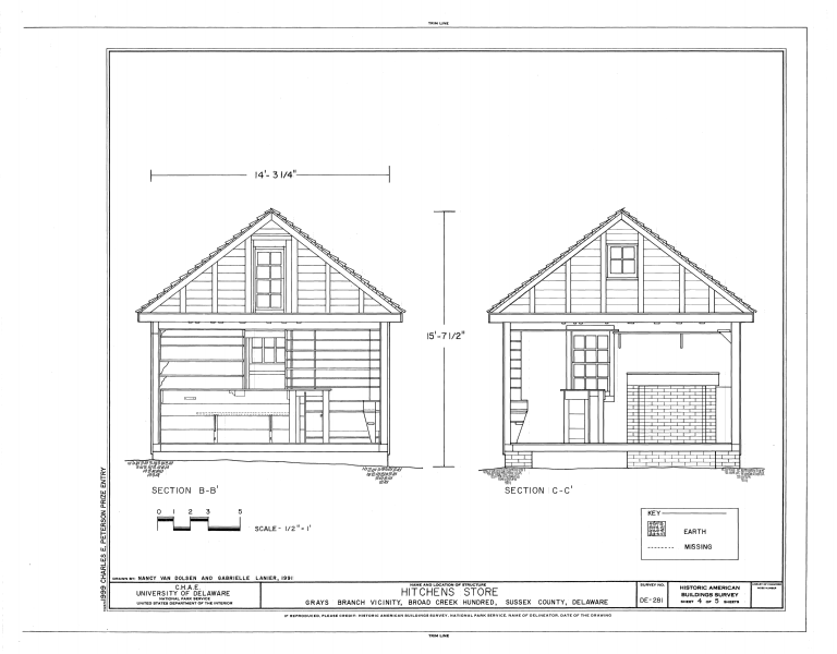 File:Hitchens Store, State Route 62, Whaleys Crossroads, Sussex County, DE HABS DEL,3-GRABR.V,1- (sheet 4 of 5).png