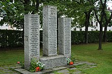 Holocaust memorial at the Jewish cemetery at Lademoen in Trondheim, Norway Holocaust memorial in Trondheim.jpg