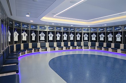 Home dressing room at the stadium