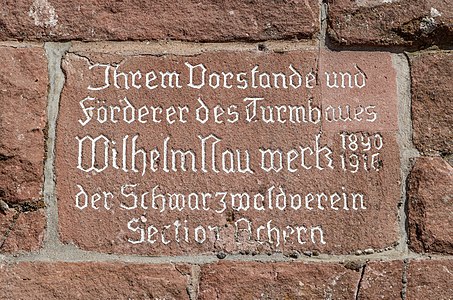 Memorial plate Wilhelm Nauwerck Hornisgrinde Germany