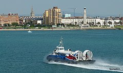 Image 79Hovercraft passing the mixed architecture, public gardens and shingle beach at Southsea, Portsmouth  (from Portal:Hampshire/Selected pictures)
