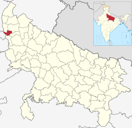 Розташування округу на мапі штату Уттар-Прадеш та Індії
