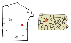 Location of Reynoldsville in Jefferson County, Pennsylvania.