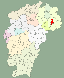 江西省中の横峰県の位置