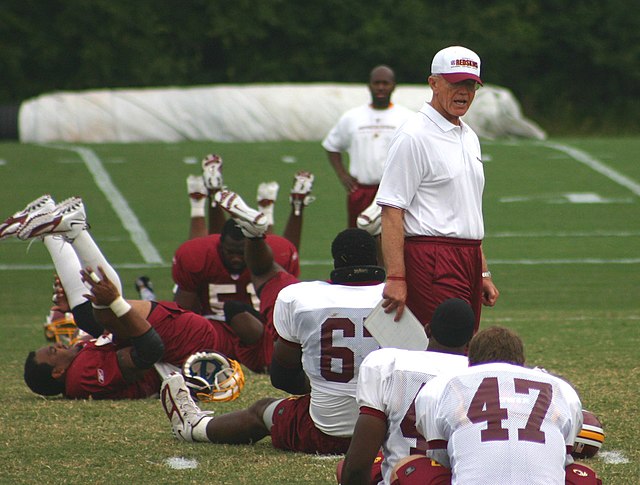Gibbs during Redskins training camp, 2005
